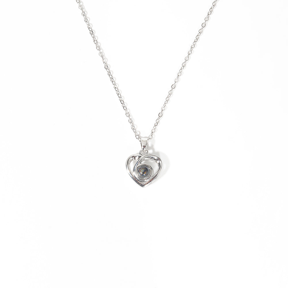 Zikrayati Gems Heart Photo Necklace