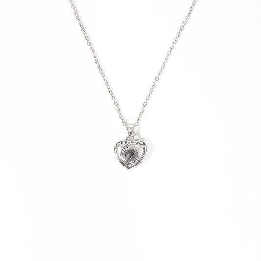 Zikrayati Gems Heart Photo Necklace