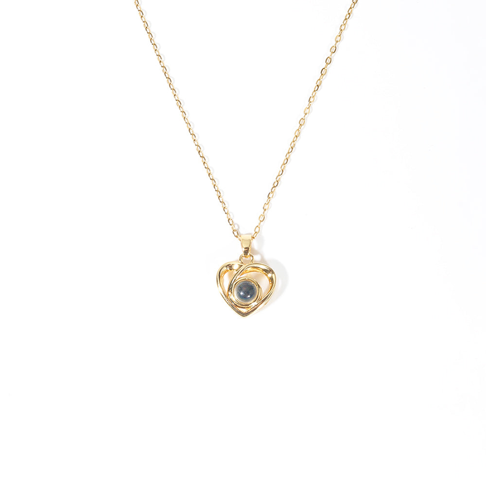 Zikrayati Gems Heart Photo Necklace