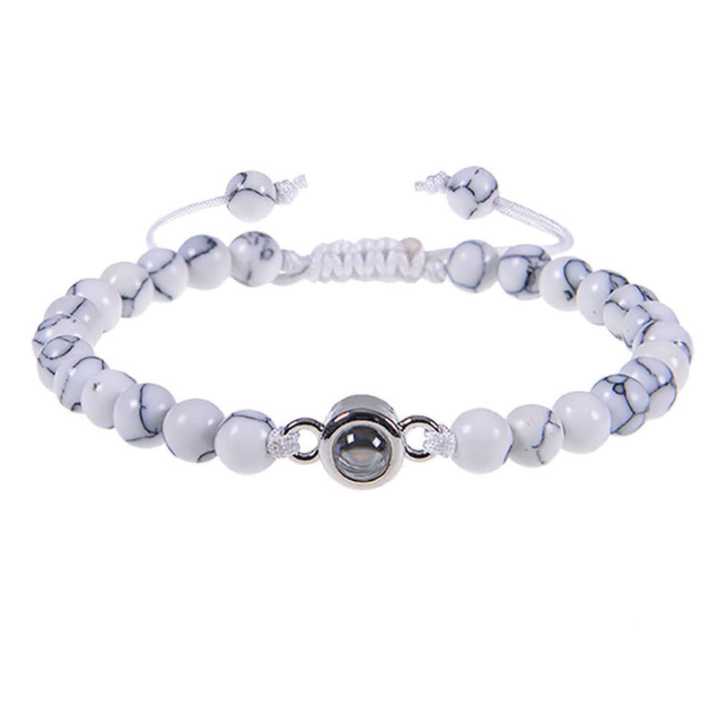 Stone Beads Bracelet — Your Photo, Hidden Inside